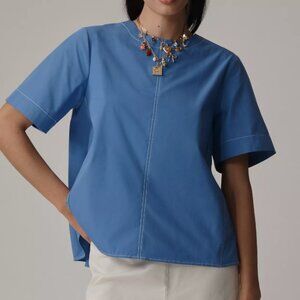 Anthropologie Emmy Short-Sleeve Swing Blouse by Maeve XL